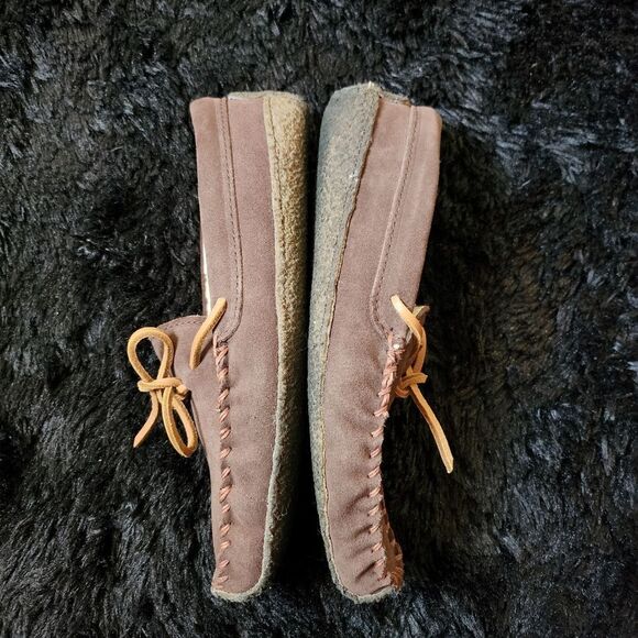 Lands' End Brown Suede Loafers - Picture 3 of 5